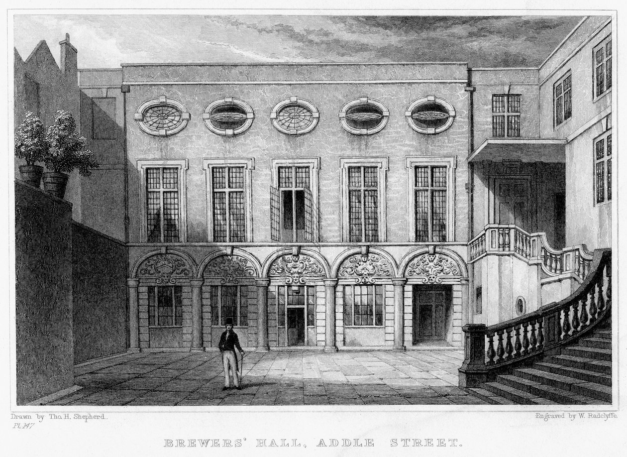 Brewers Hall, Addle Street, City of London, 1831. av William Radclyffe