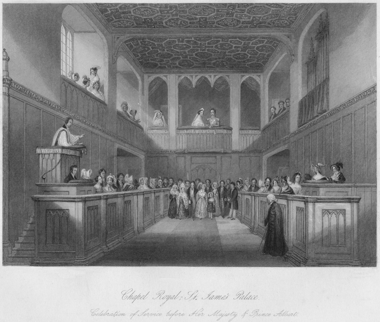 Royal Chapel - St. James Palace, c1841 av William Radclyffe