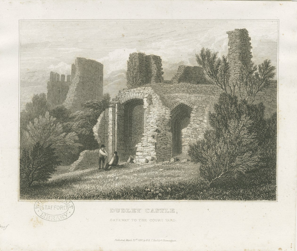 Dudley Castle - The Keep: gravering, nd [c1831] (trykk) av William Radclyffe