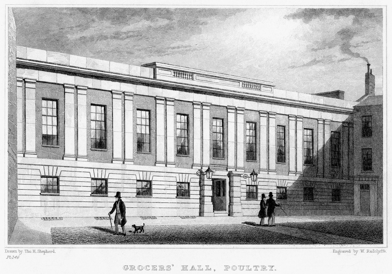 Grocers Hall, Poultry, City of London, 1800-tallet. av William Radclyffe