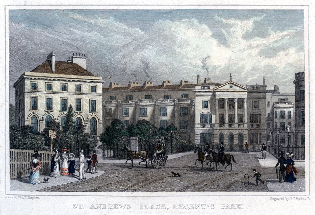 St Andrews Place, Regents Park, London, 1828. av William Radclyffe