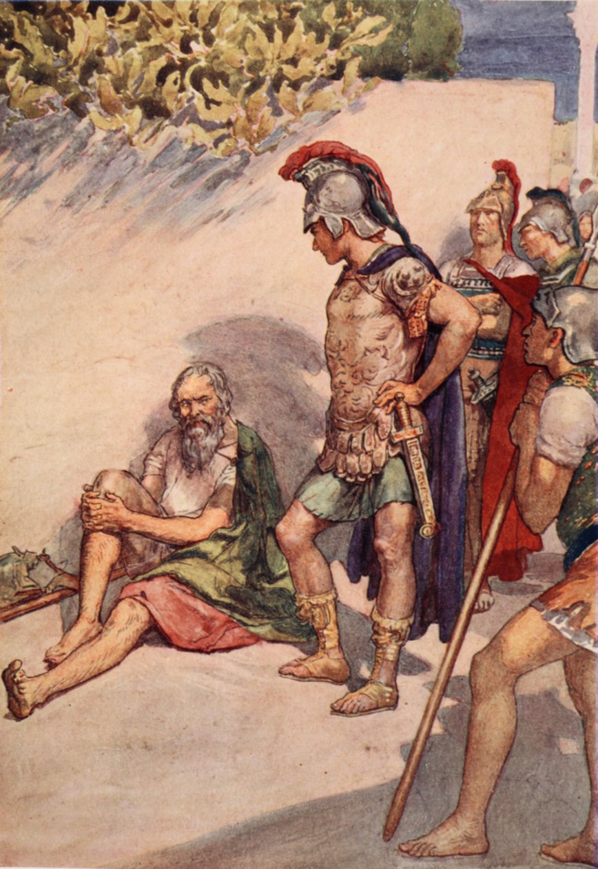 Alexander og Diogenes, illustrasjon fra 