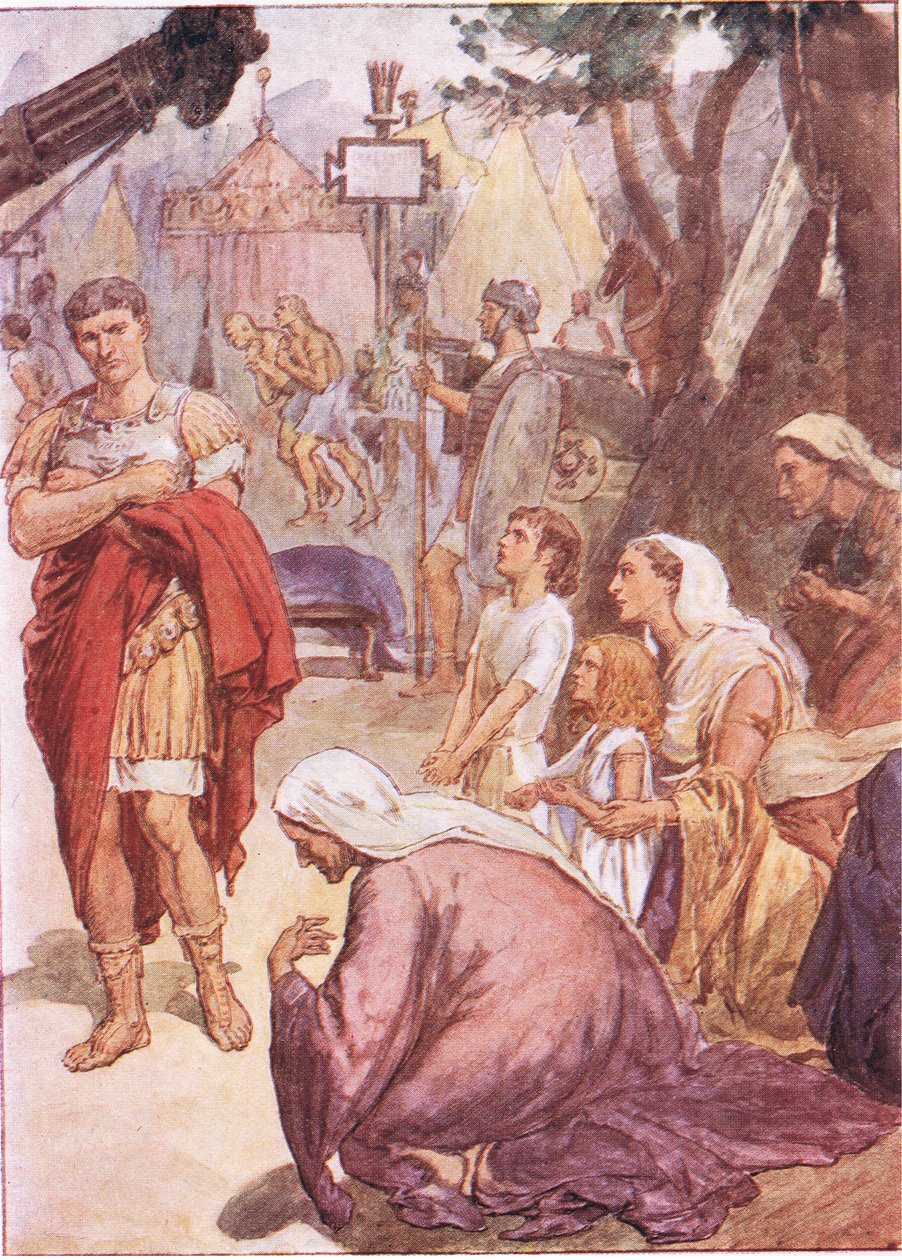 Coriolanus and the matrons of Roma, fra Plutarch Lives utgitt av T C & E C Jack Ltd av William Rainey