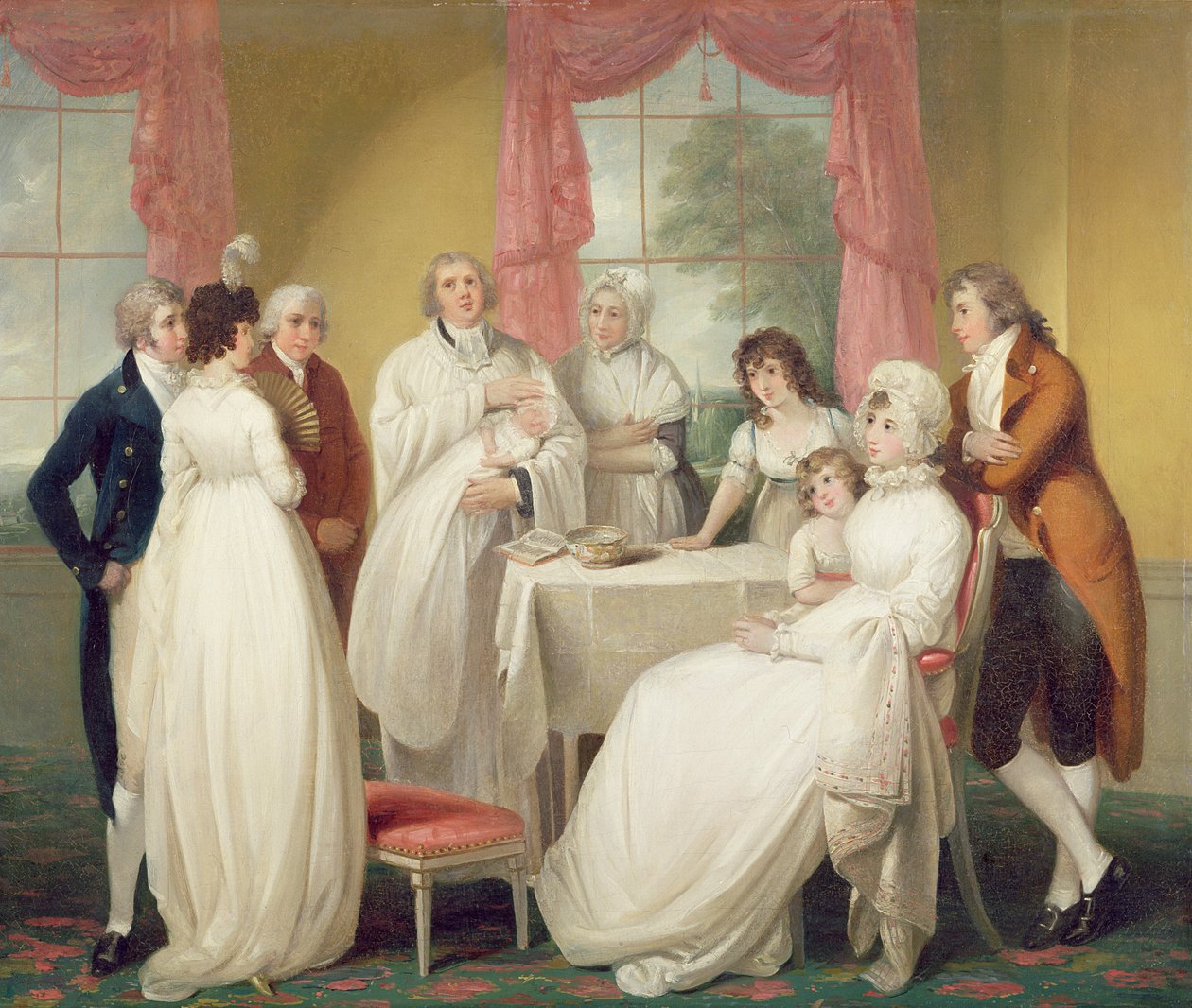 Dåp av arvingen, ca. 1799 (olje på lerret) se også 152732 av William Redmore Bigg