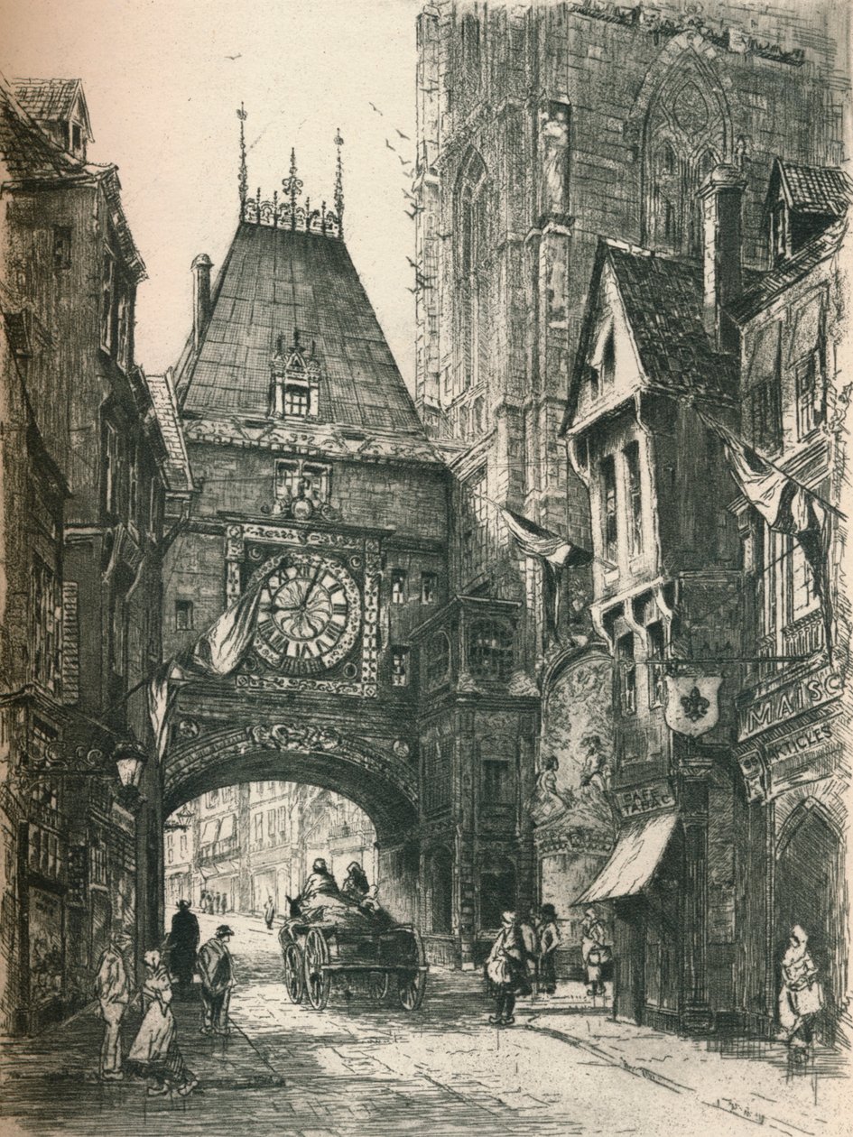 Den store klokken, Rouen, 1800-tallet. 1925 av William Renison