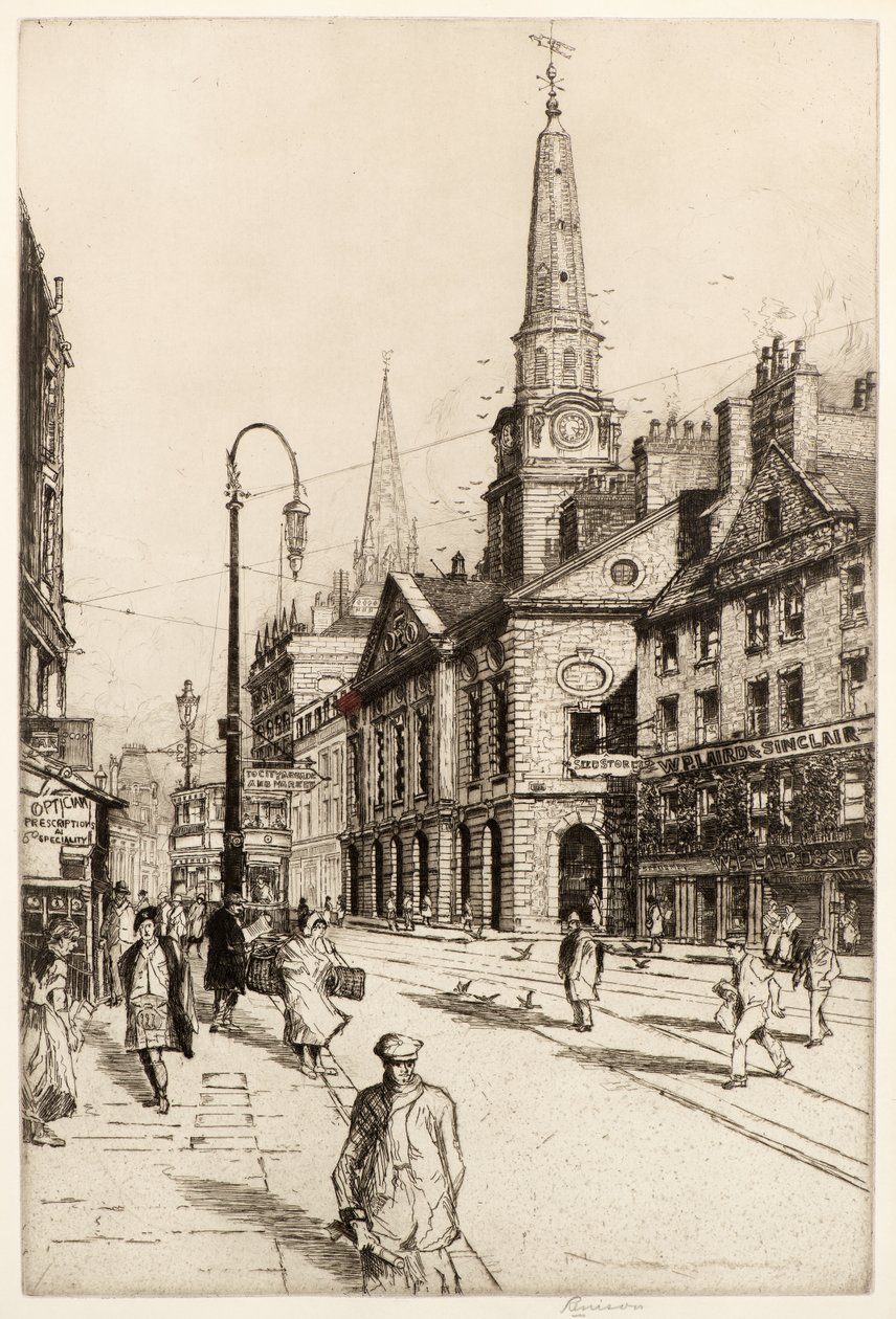 The Old Town House, Dundee, ca. 1930 (radering) av William Renison