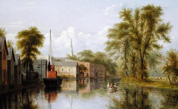 Ved Bronx River, West Farms, New York av William Rickarby Miller