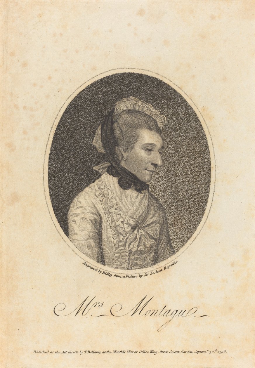 Elizabeth Montague av William Ridley after Sir Joshua Reynolds