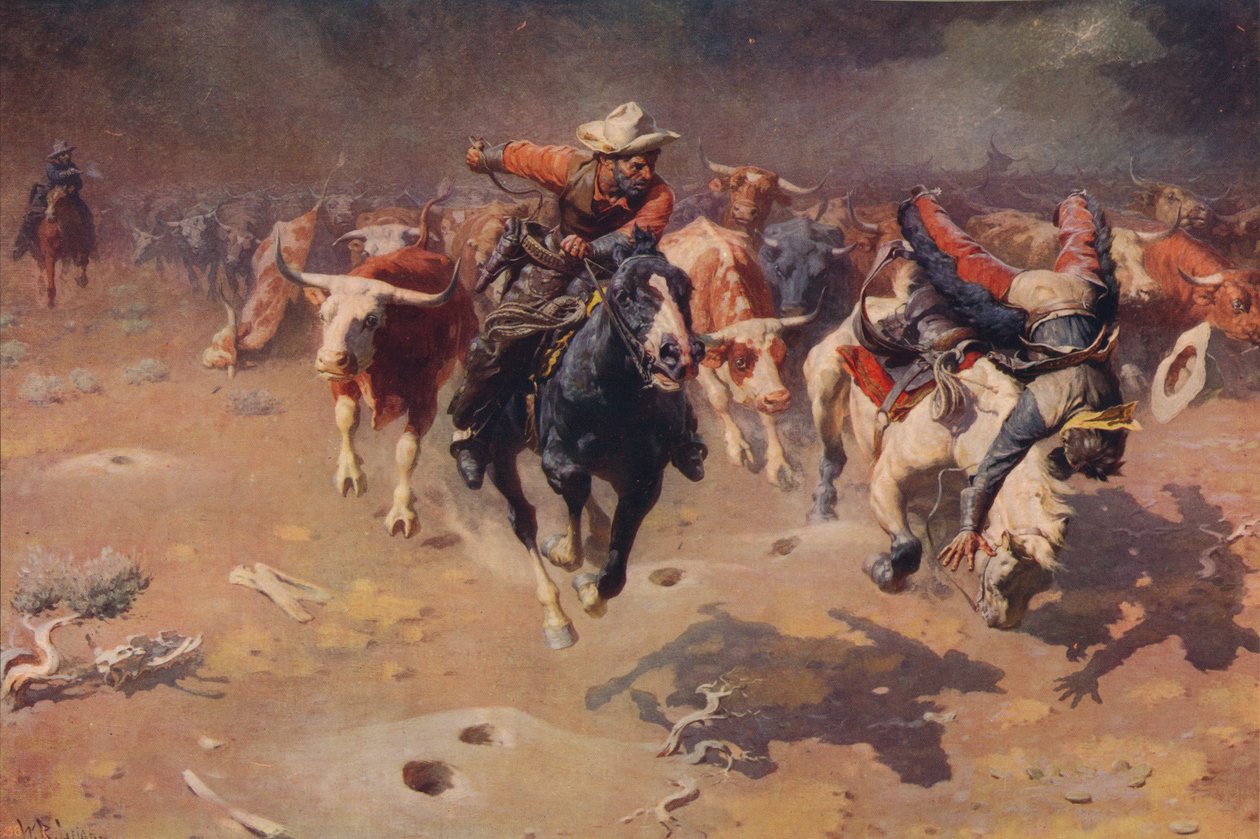 The Stampede, c1912, c1915 av William Robinson Leigh