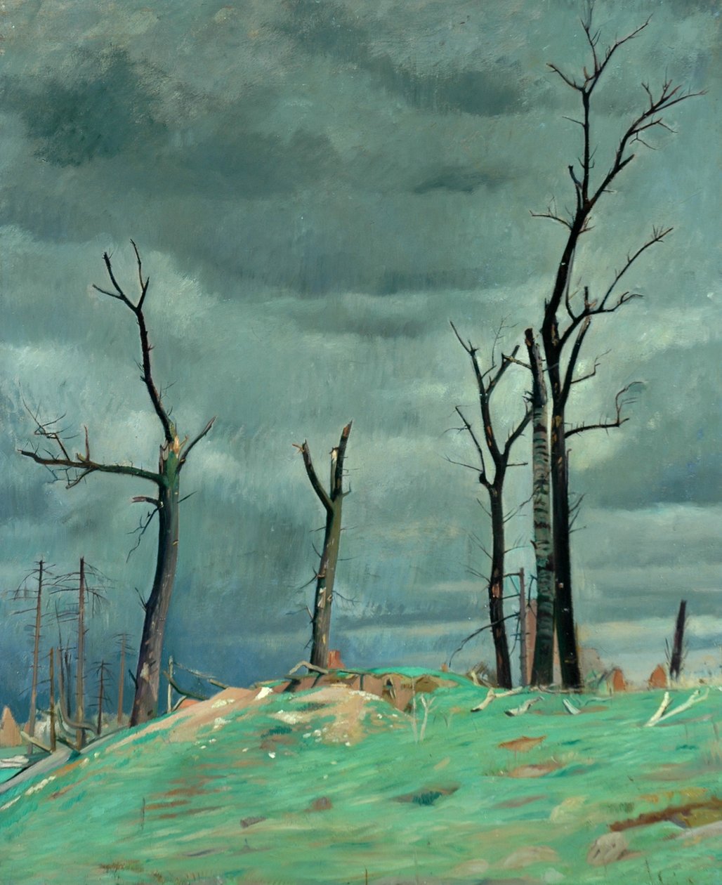 Avenue of the Château, Bourlon, Western Front (olje på lerret) av William Rothenstein