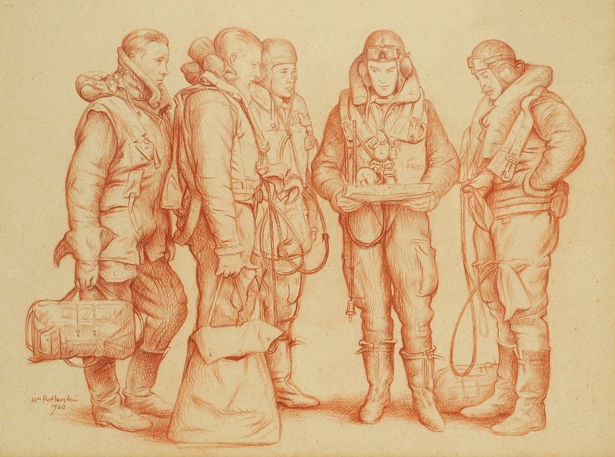 Mannskapet på Whitley Bomber av William Rothenstein