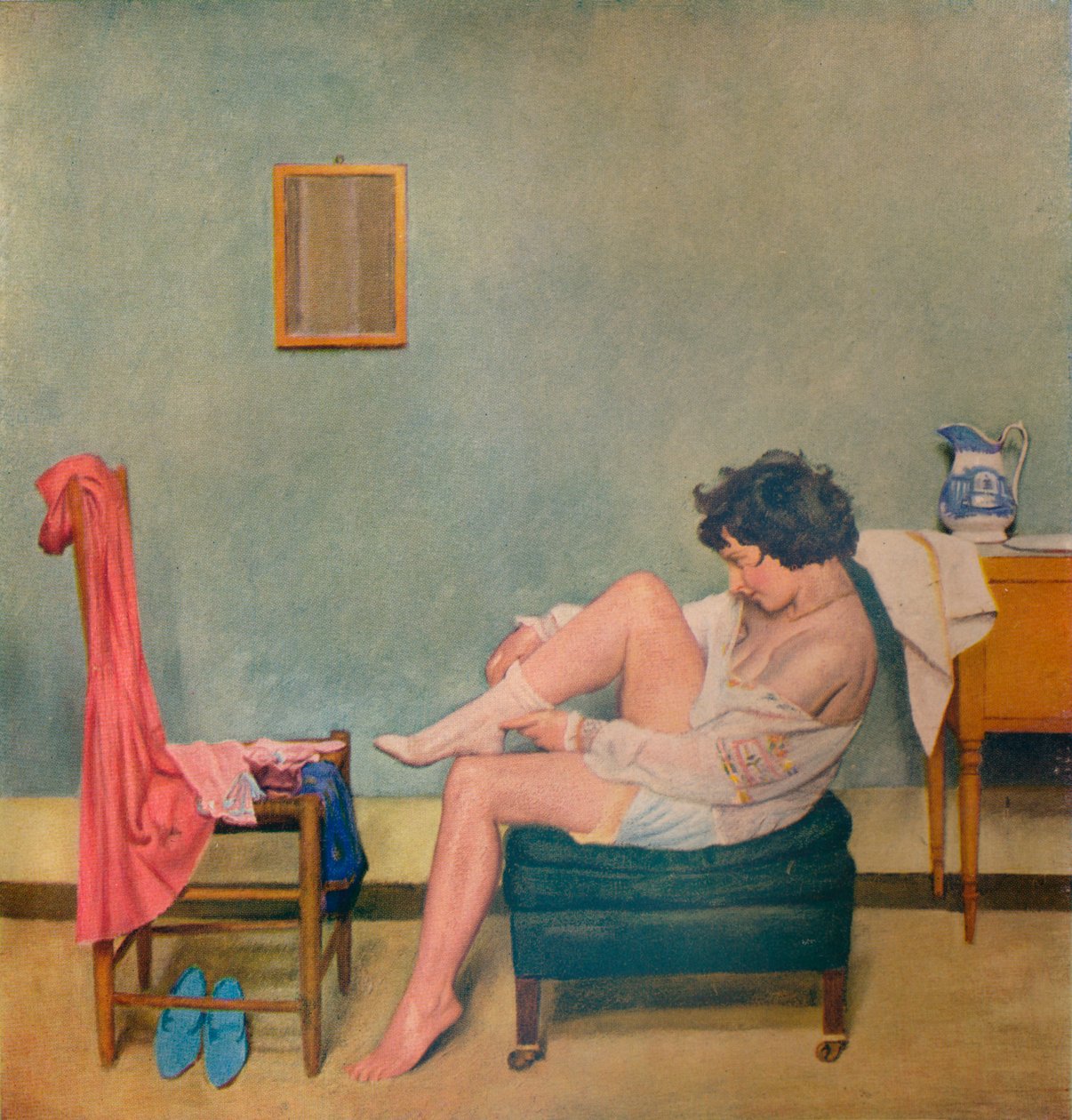 Girl Dressing, 1900-tallet 1933 av William Rothenstein