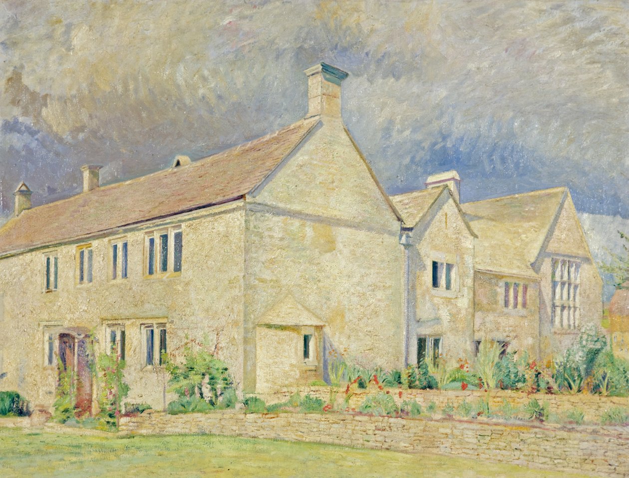 Iles Farm, Far Oakridge, Gloucestershire (olje på lerret) av William Rothenstein