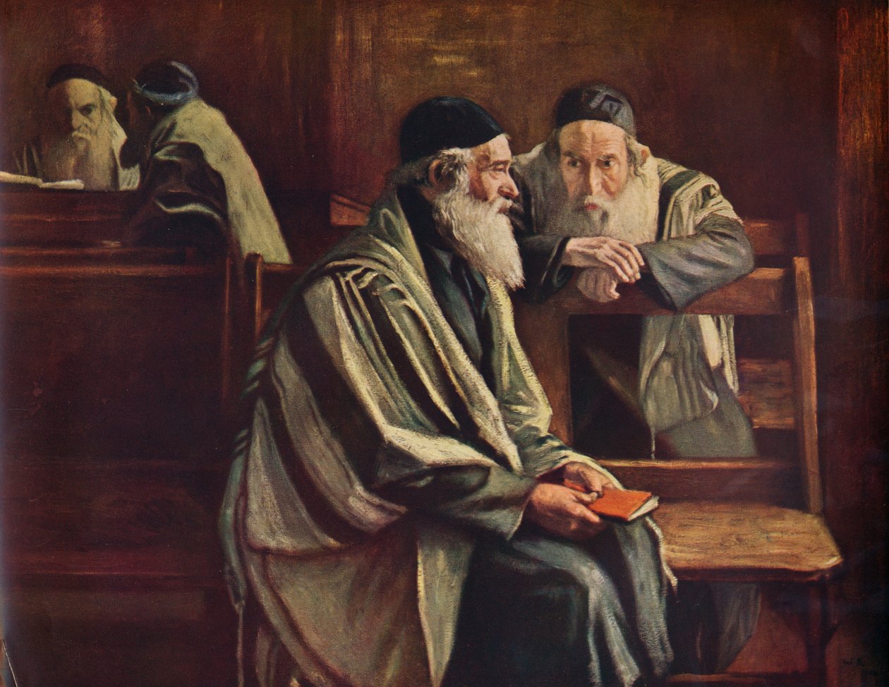 Jødisk synagoge, Spitalfields, 1935 av William Rothenstein