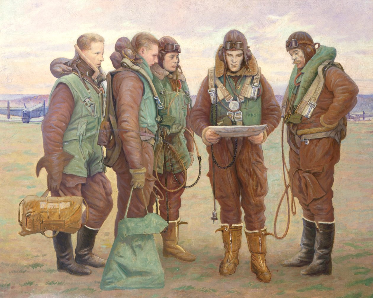 Piloter ved Tangmere av William Rothenstein