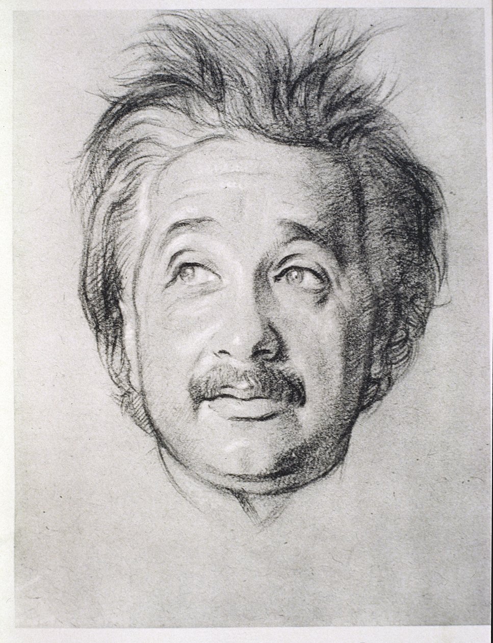 Portrett av Albert Einstein (1879-1955) (litho) av William Rothenstein