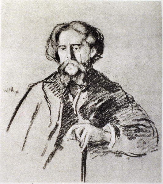 Portrett av Alphonse Daudet (1840-97) av William Rothenstein
