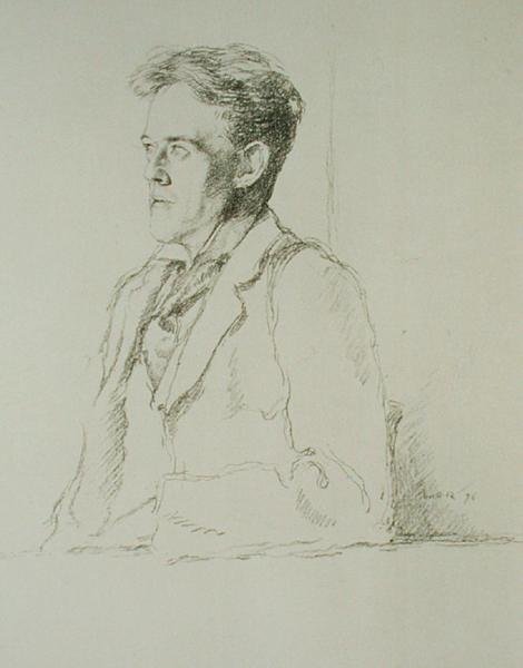 Portrett av Hilaire Belloc (1870-1953) av William Rothenstein