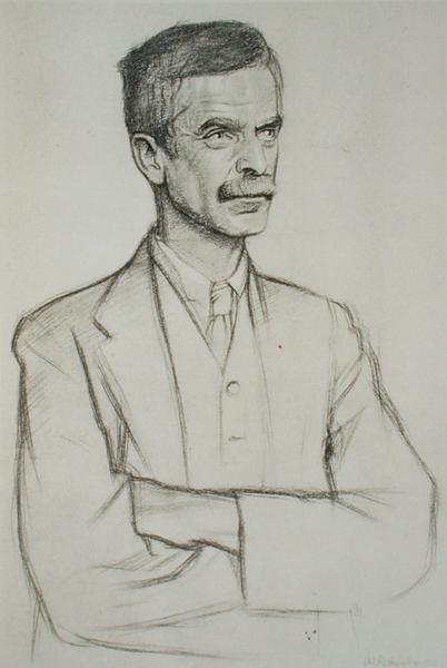 Portrett av John Lawrence Le Breton Hammond (1872-1949) av William Rothenstein