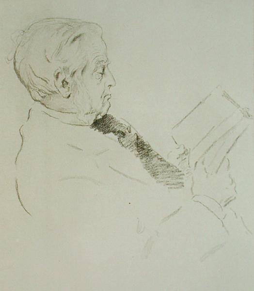 Portrett av Max Muller (1823-1900) (litho) av William Rothenstein