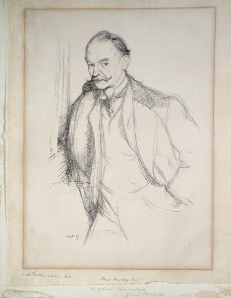 Portrett av Thomas Hardy (1840-1928) 1897 (litho) av William Rothenstein