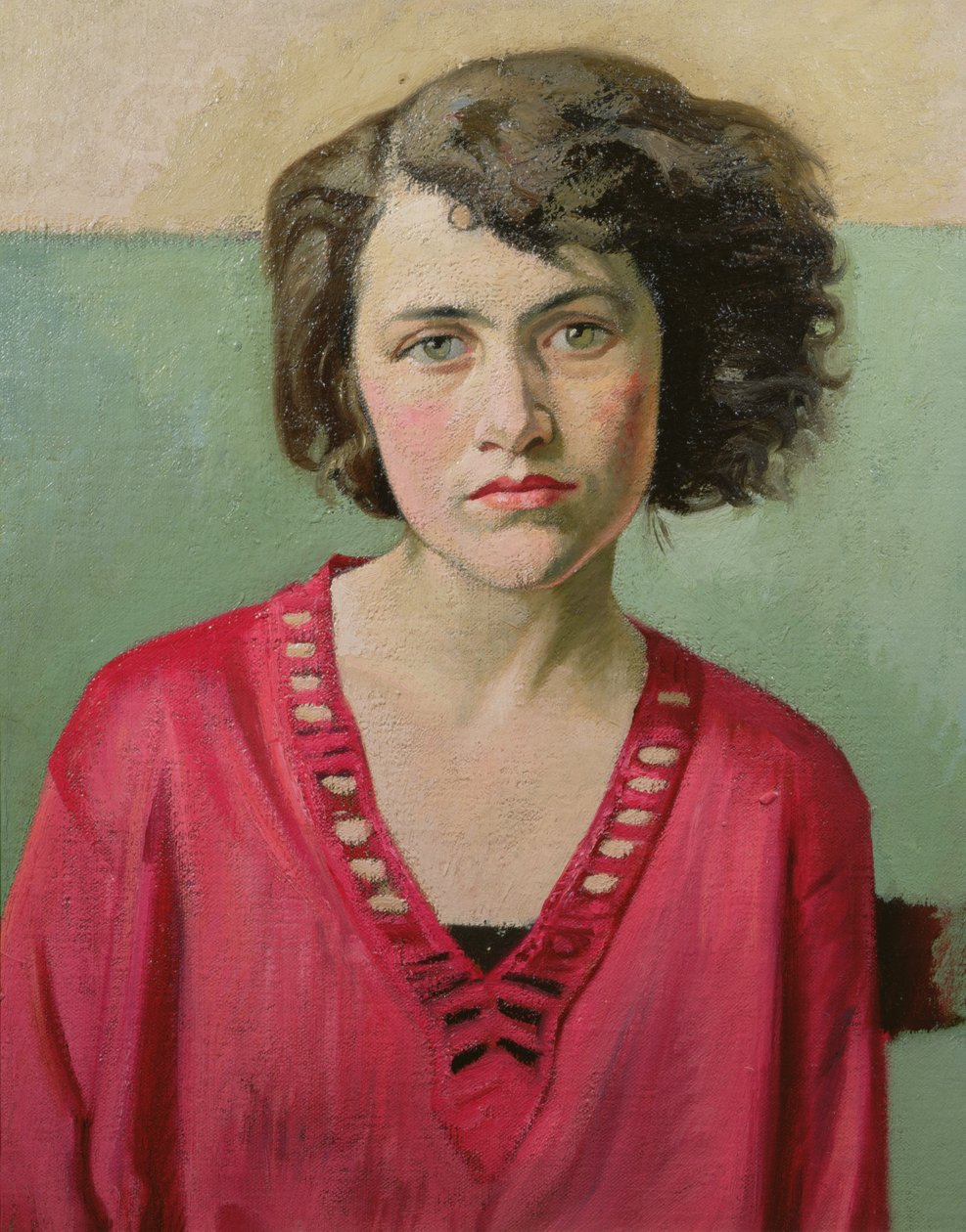Portrett av en jente i rosa av William Rothenstein