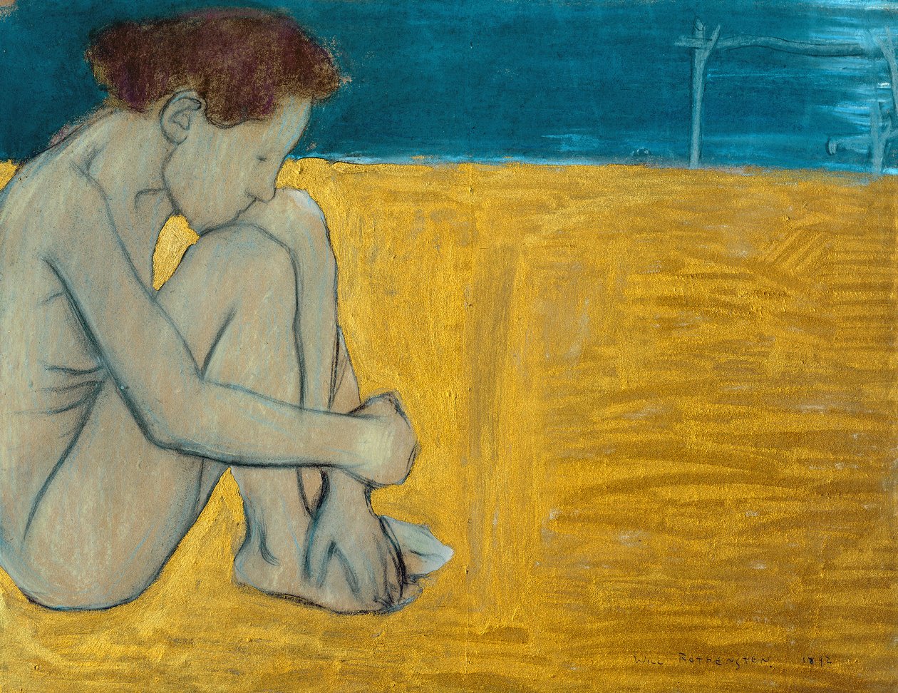 Sittende kvinnelig naken av William Rothenstein