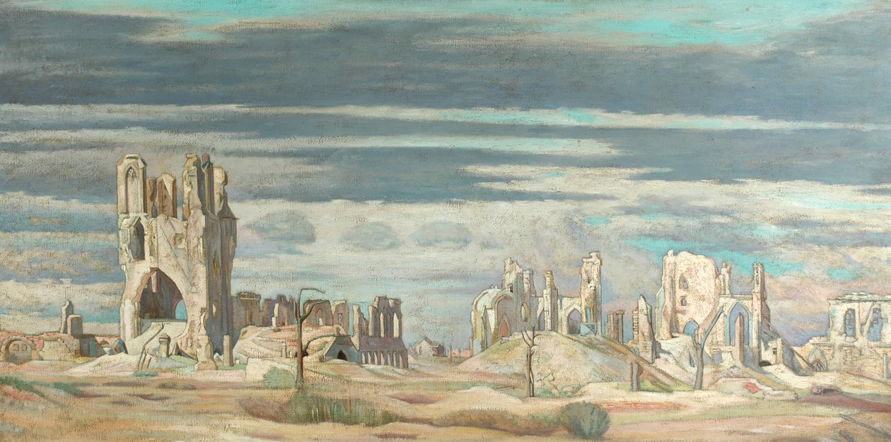 The Cloth Hall, Ypres (olje på lerret) av William Rothenstein