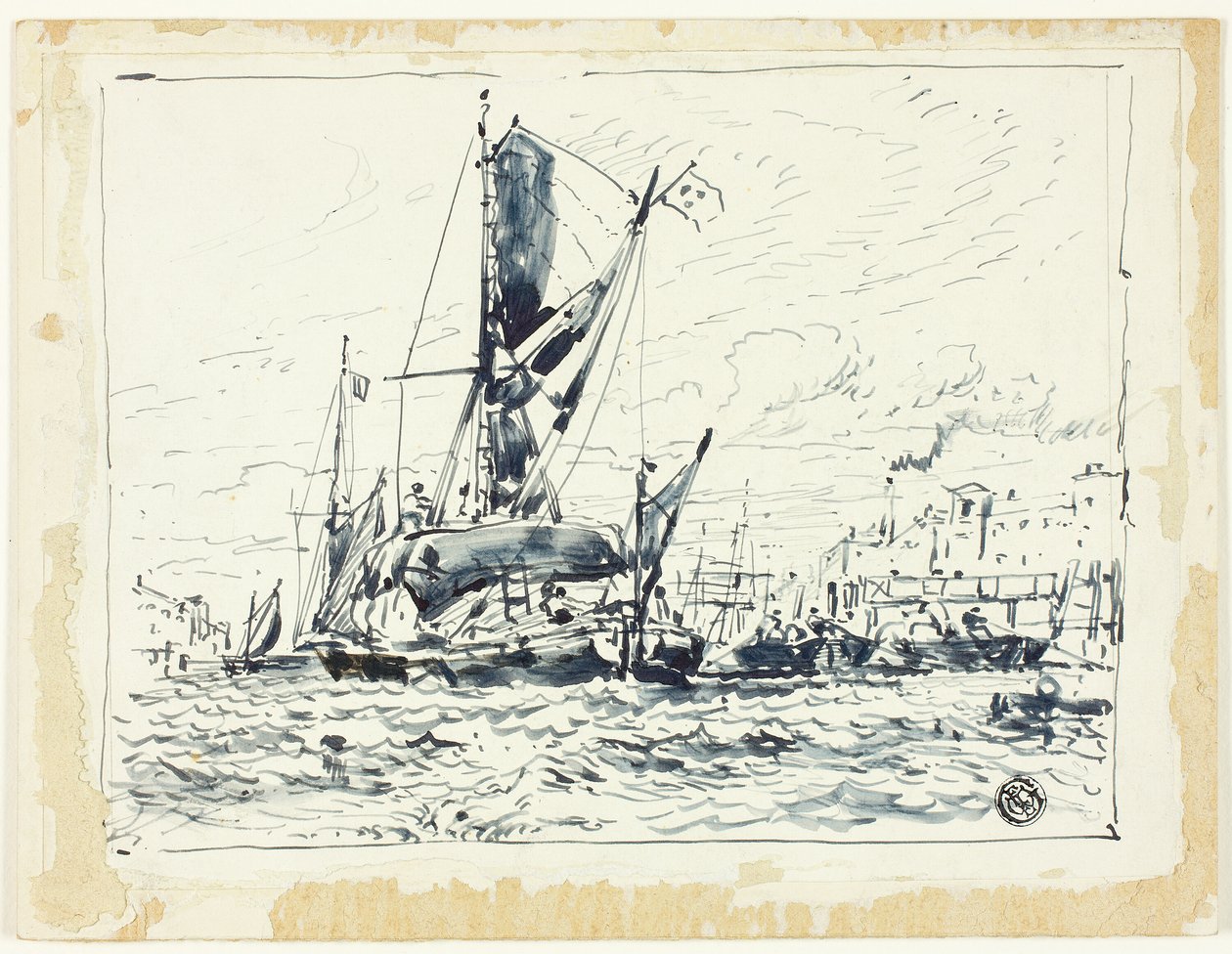 Båt i havn av William Roxby Beverley