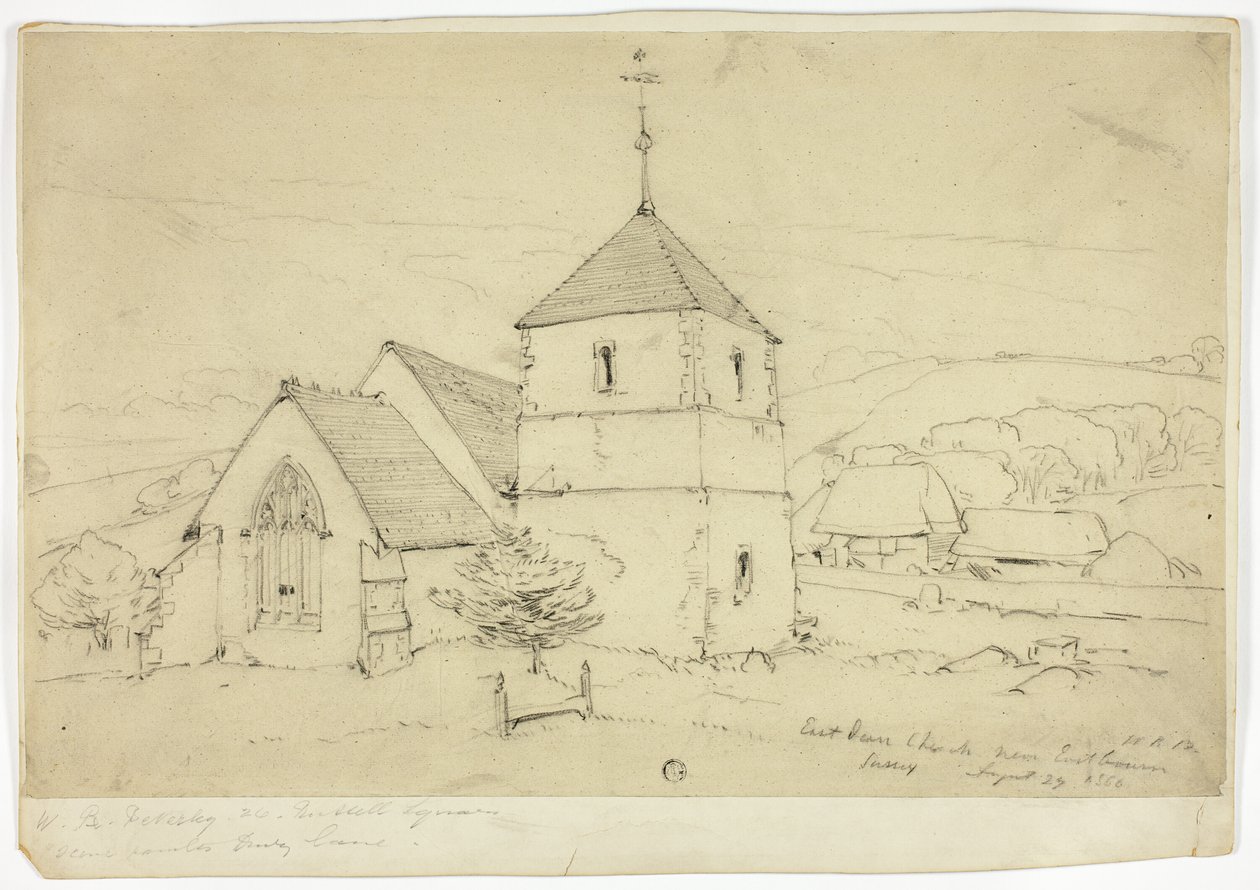 Eastham Church nær Eastbourne Sussex av William Roxby Beverley