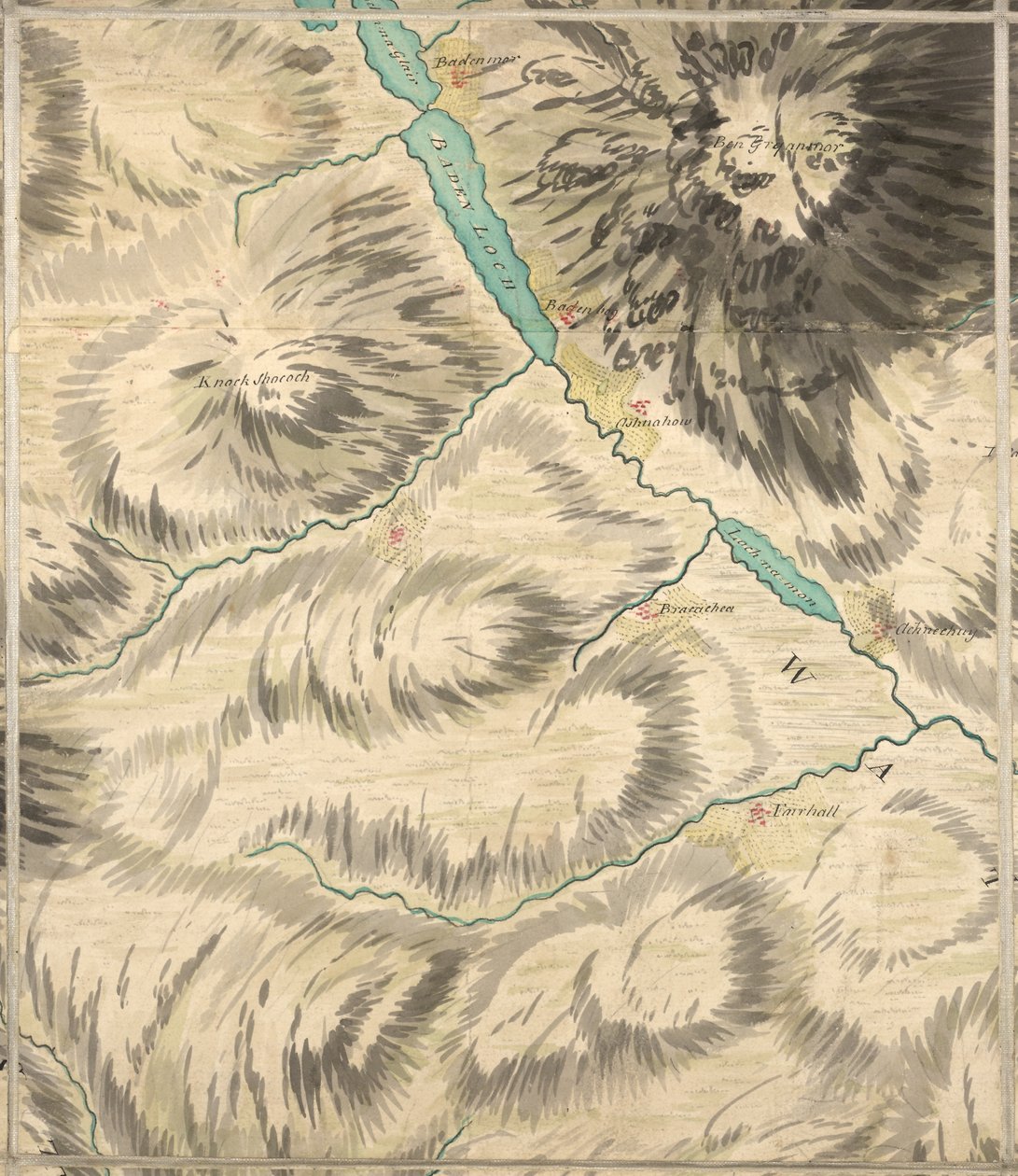 Loch Badenloch, Roy Military Survey of Scotland av William Roy