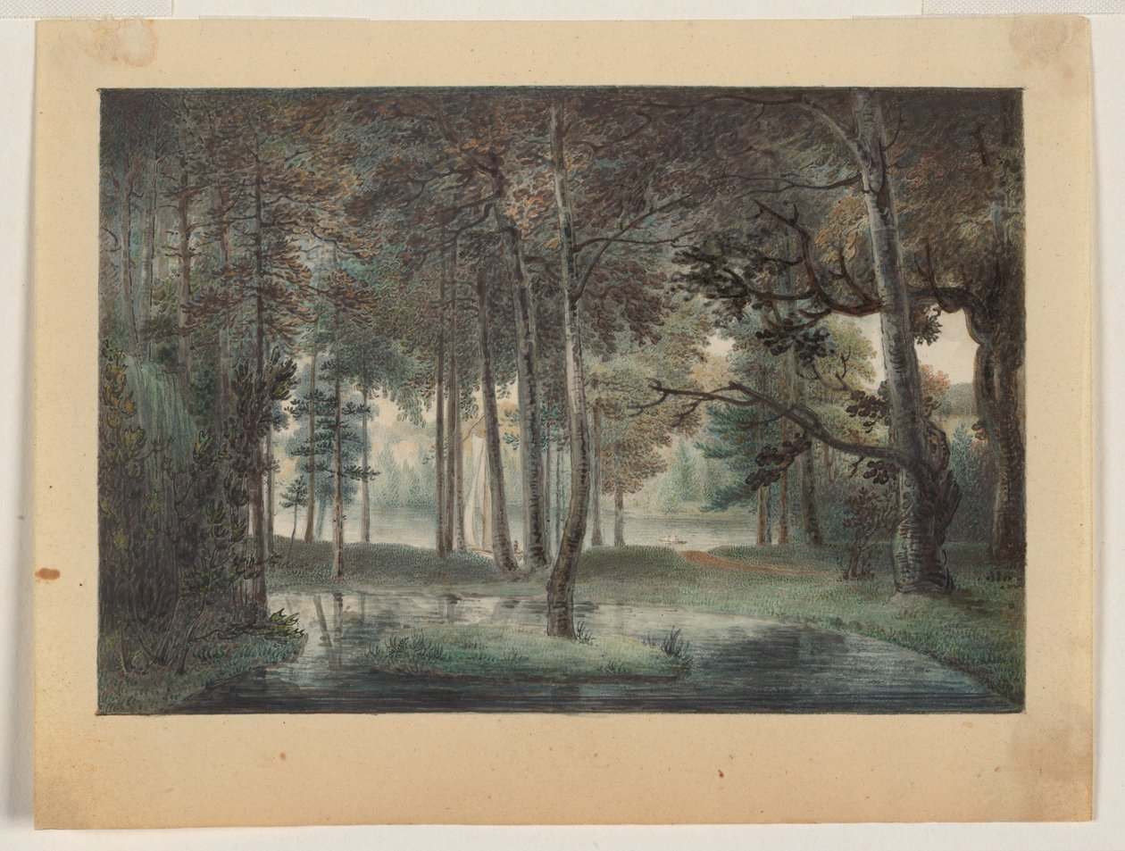 Utsikt fra kunstnerens eiendom, Springland, eller det elysiske lysthuset av William Russell Birch