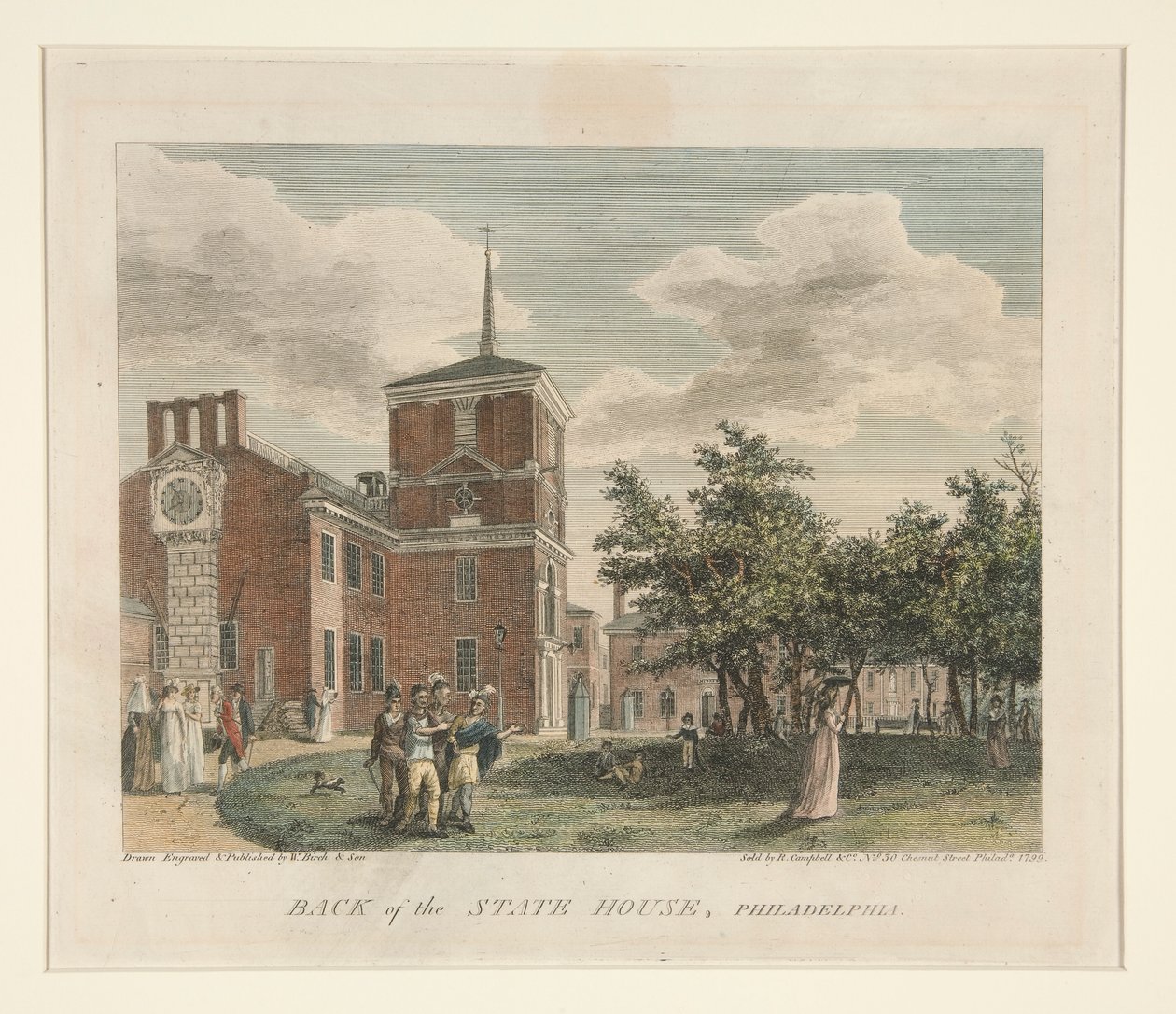 Baksiden av State House, Philadelphia av William Russell Birch