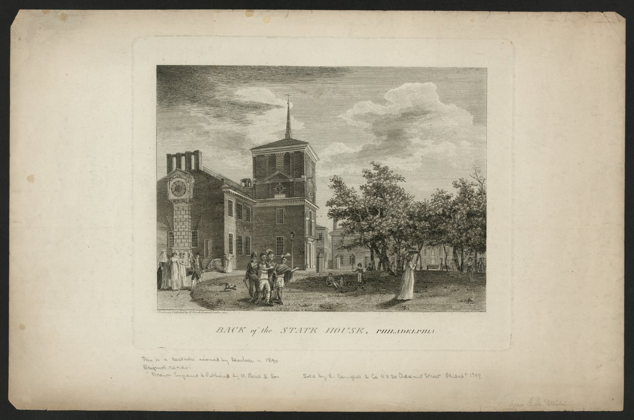 Baksiden av State House, Philadelphia av William Russell Birch