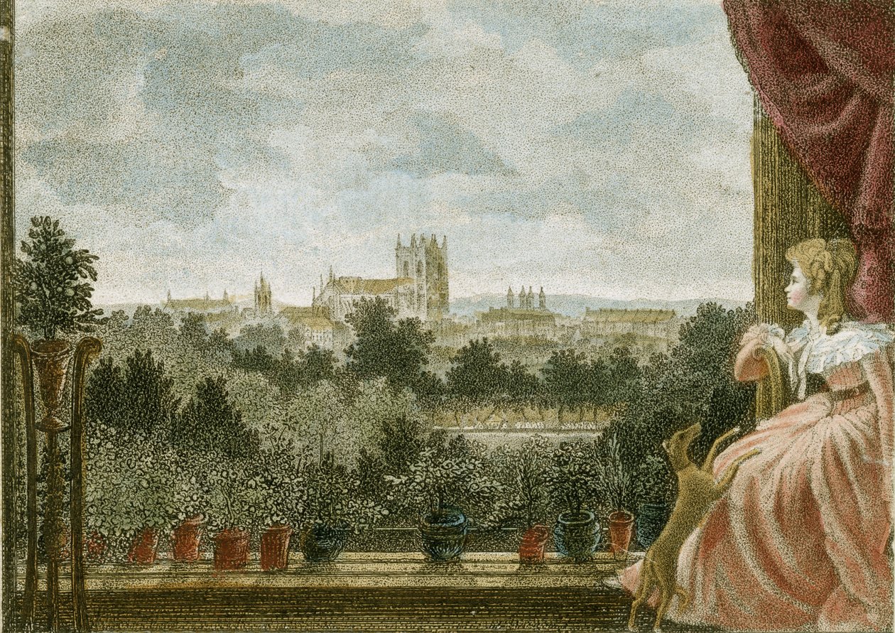 Mrs Cosway, Schomberg House, 80-82 Pall Mall, London, Storbritannia (fargegravering) av William Russell Birch