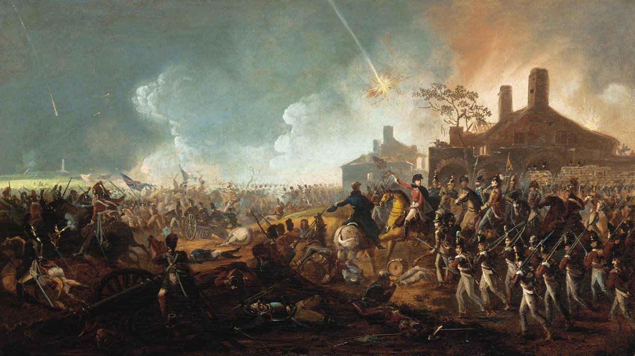 Hertugen av Wellington ved la Haye Sainte. Slaget ved Waterloo av William Sadler