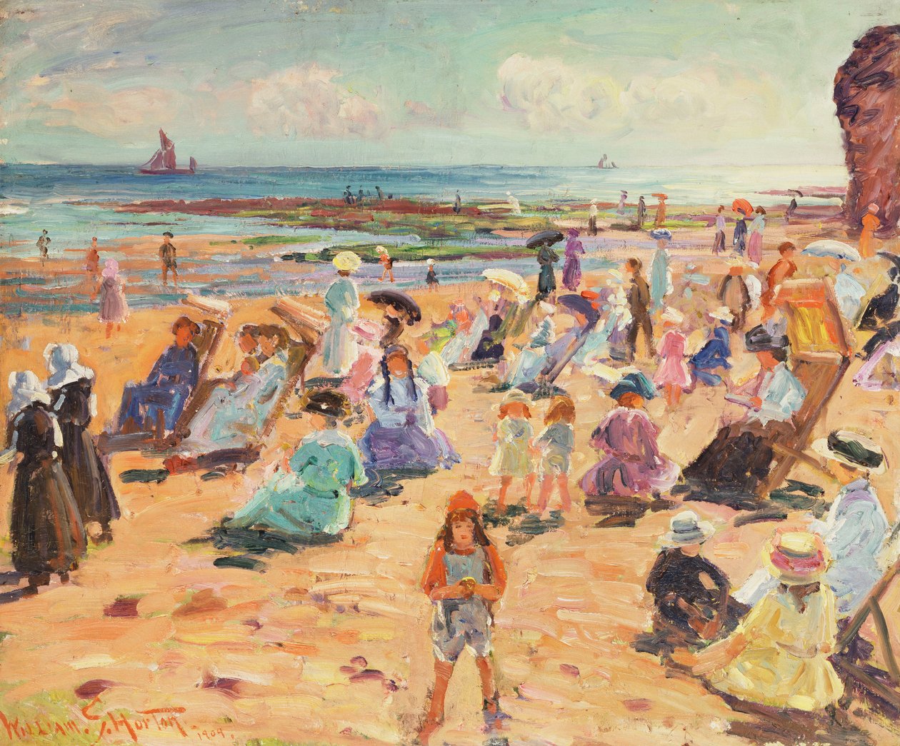 Strandscene av William Samuel Horton