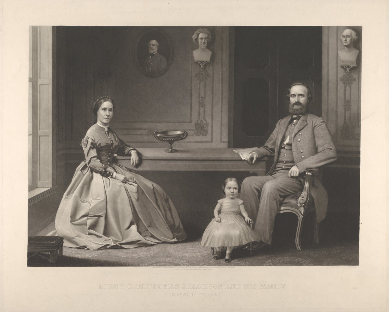 Generalløytnant Thomas J. Jackson og hans familie Stonewall Jackson, 1866. av William Sartain