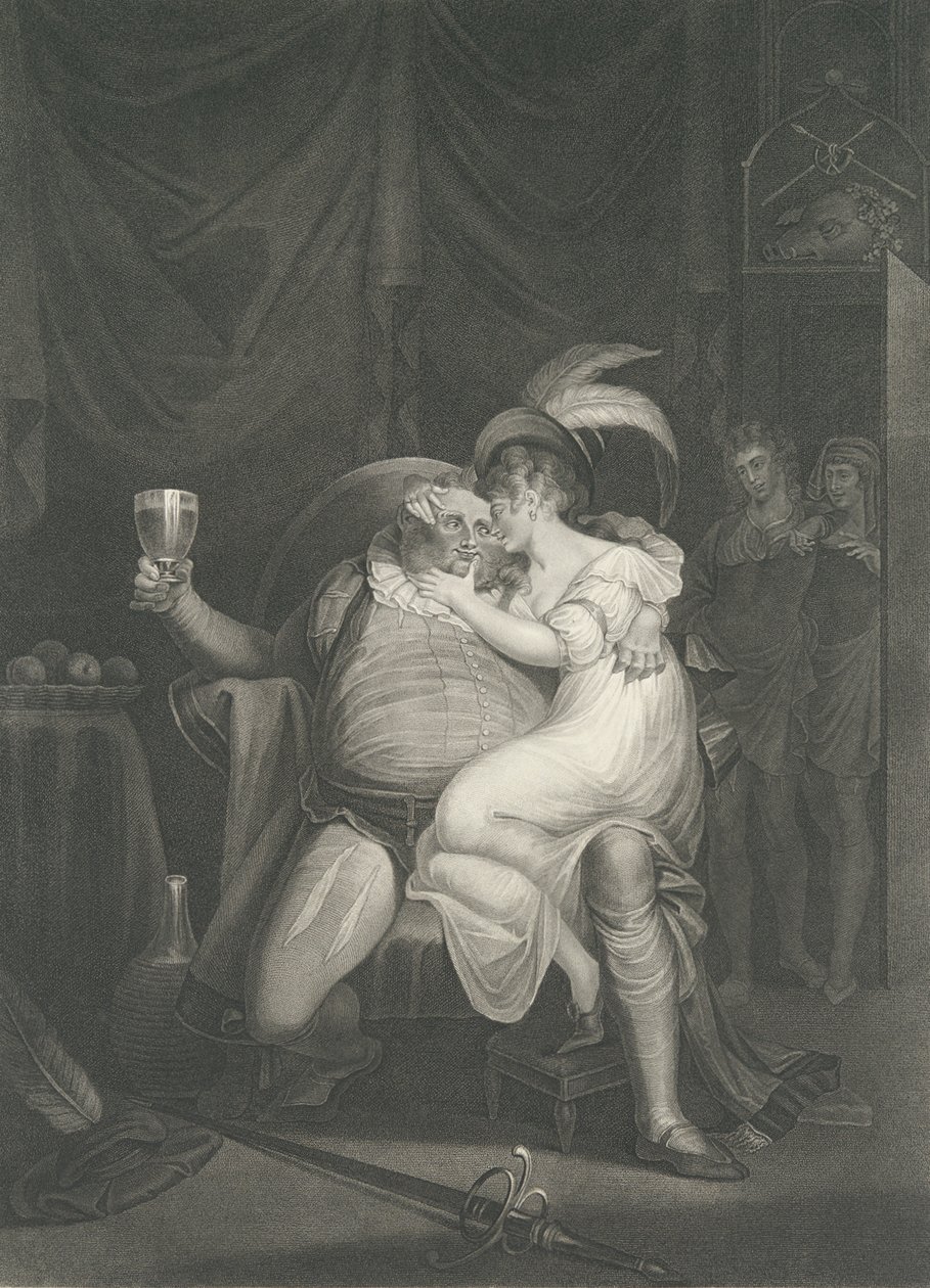 Doll Tearsheet, Falstaff, Henry and Poins Shakespeare, Kin..., først utgitt 1795, gjenutgitt 1852. av William Satchwell Leney