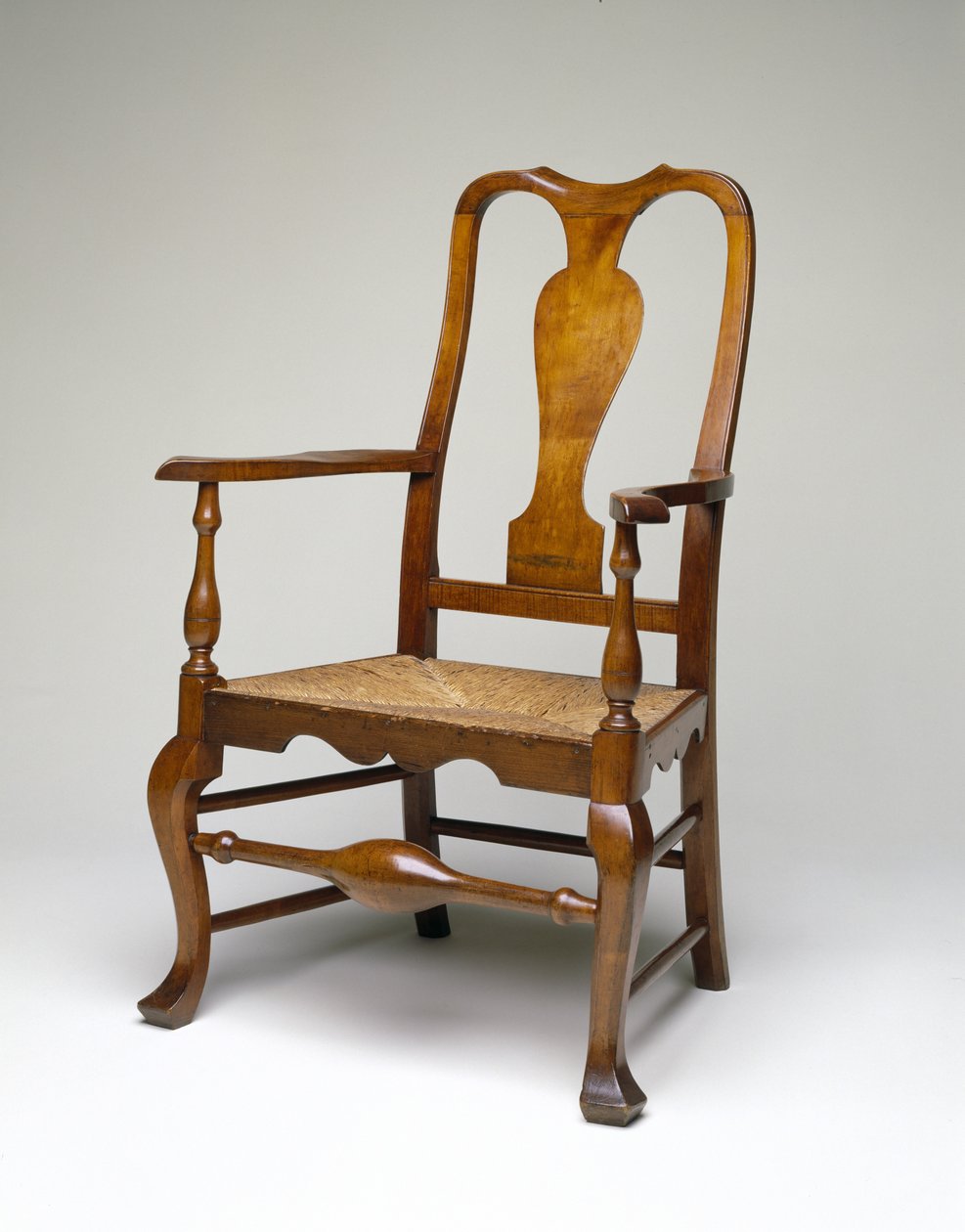 Lenestol, ca. 1745-60 (myk lønn, atlantisk hvit sedertre, gul poppel og siv) av William Savery