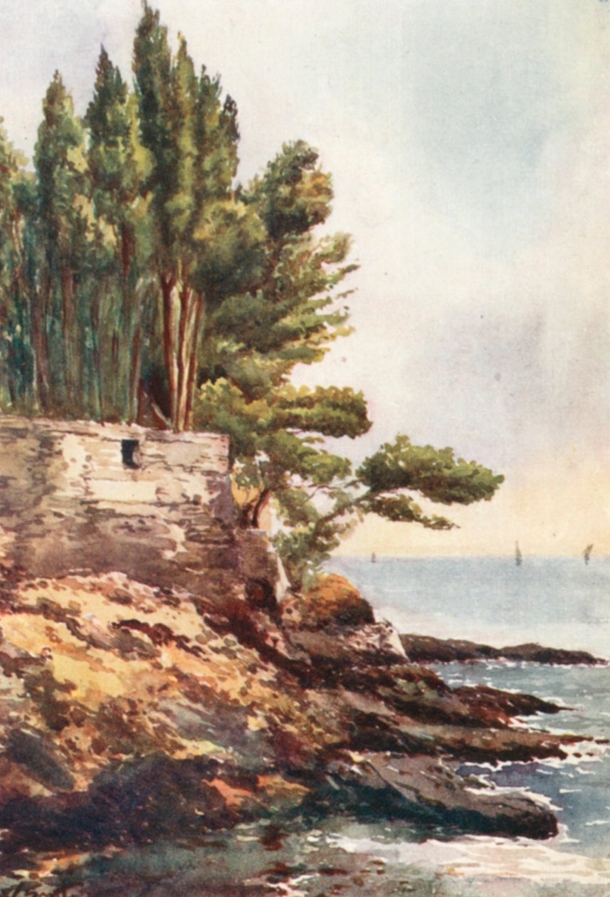 Capo Lungo, Nervi (farge litho) av William Scott
