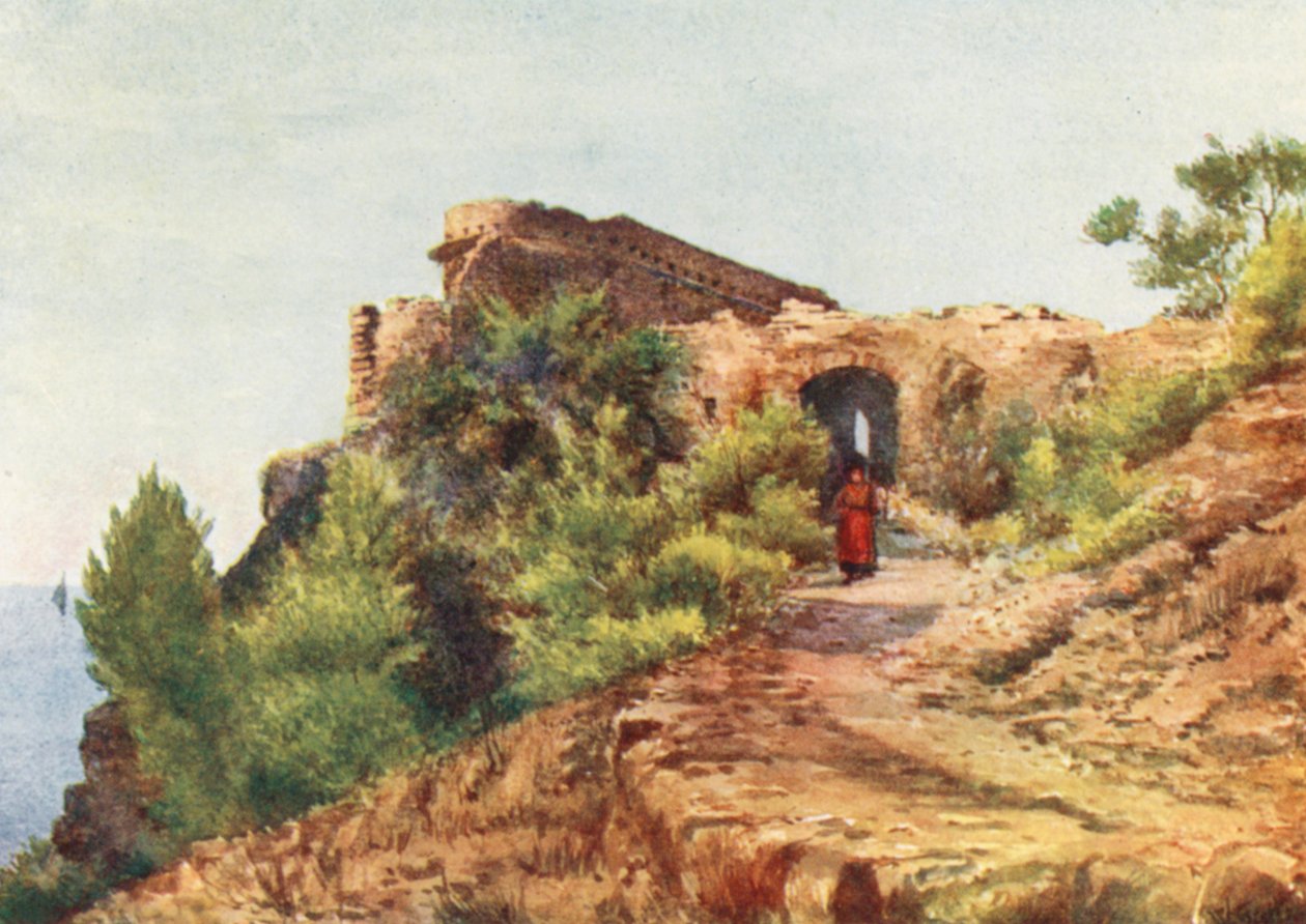 Santa Croce, nær Alassio (farge litho) av William Scott
