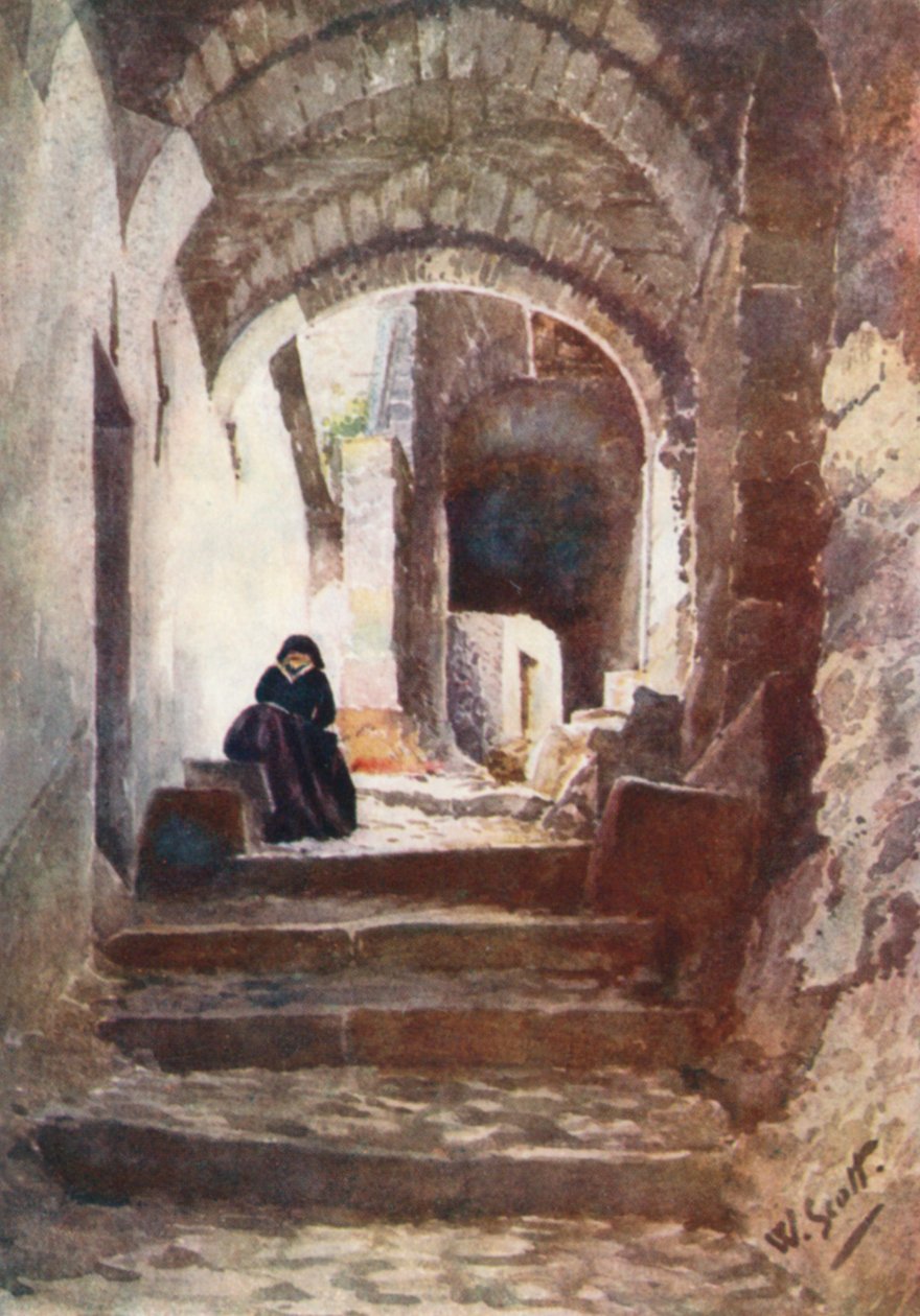 Gate i april (fargelitografi) av William Scott