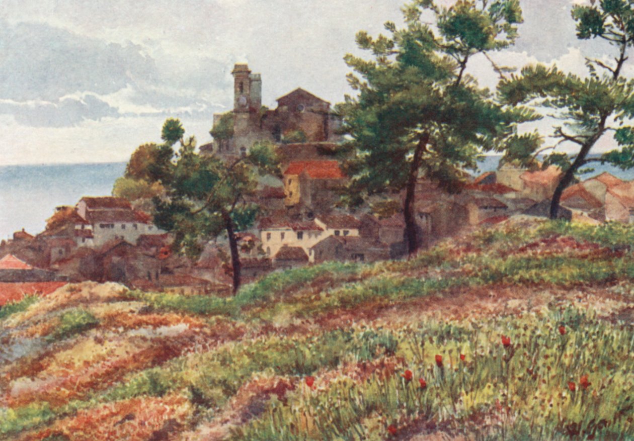 Gamlebyen, Cannes (fargelitografi) av William Scott