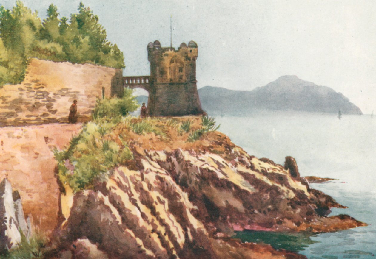 Promenaden, Nervi (fargelitografi) av William Scott