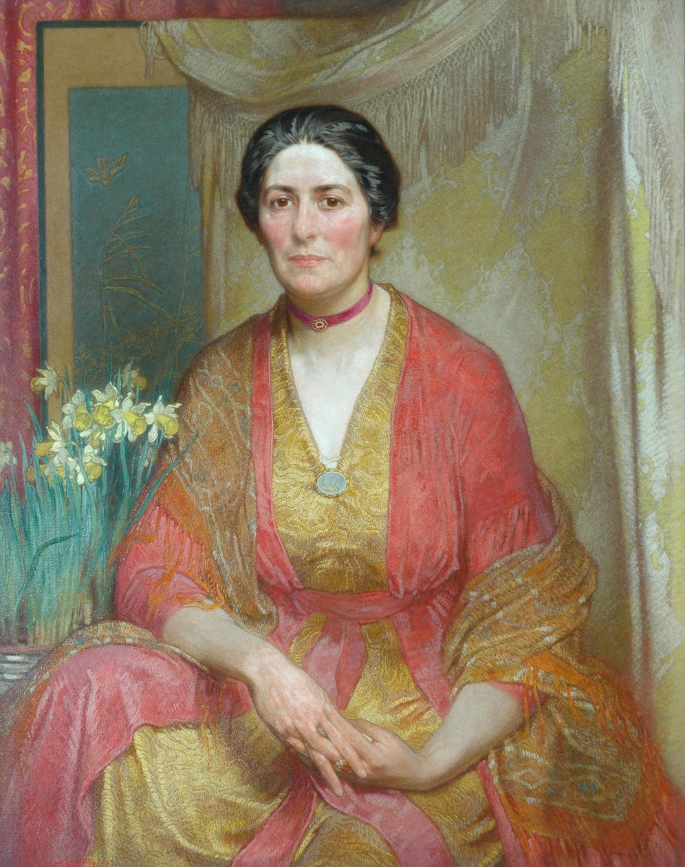 Portrett av kunstnerens kone av William Shackleton