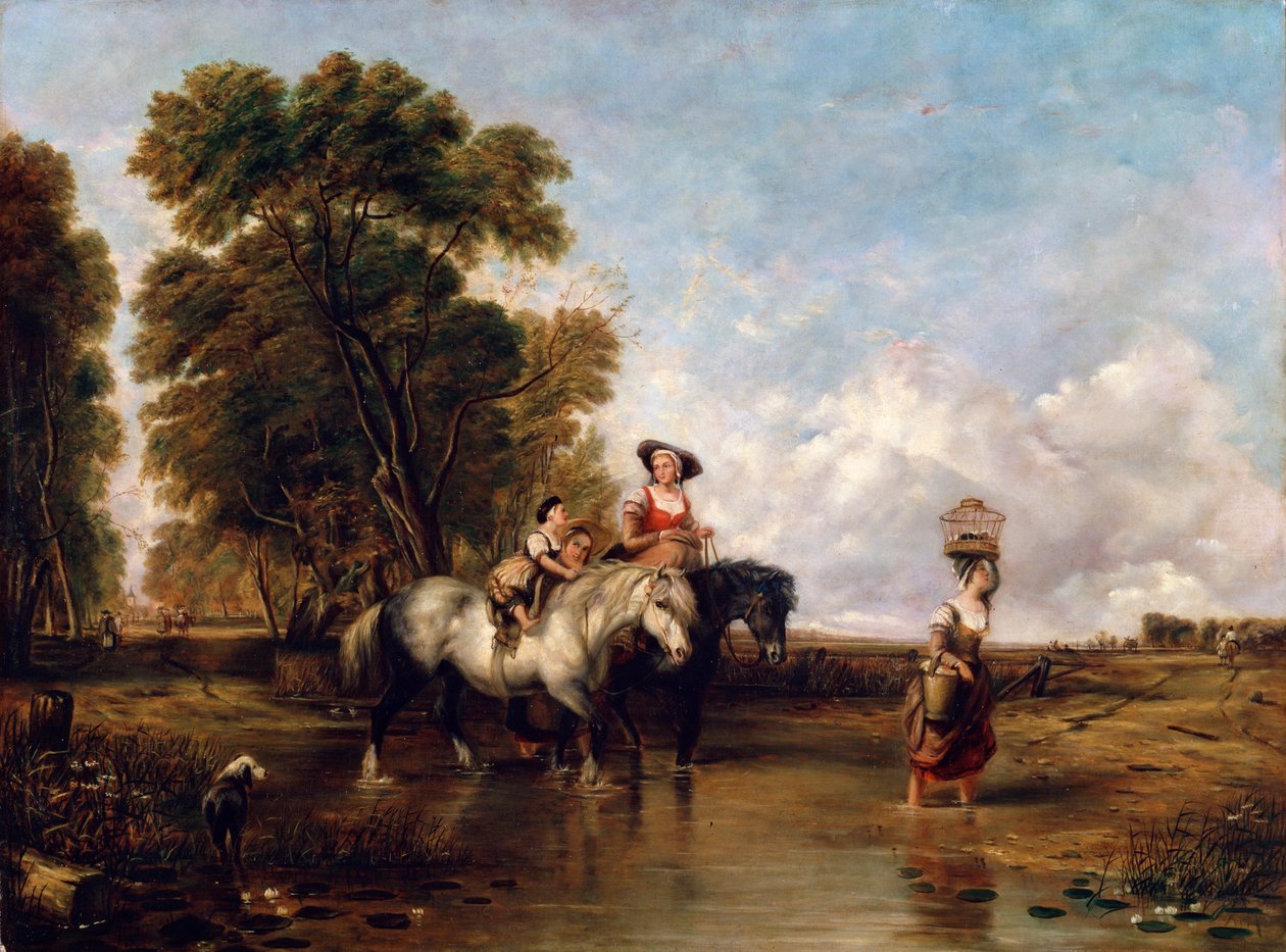 Gjennom en Ford, 1800-tallet av William Shayer