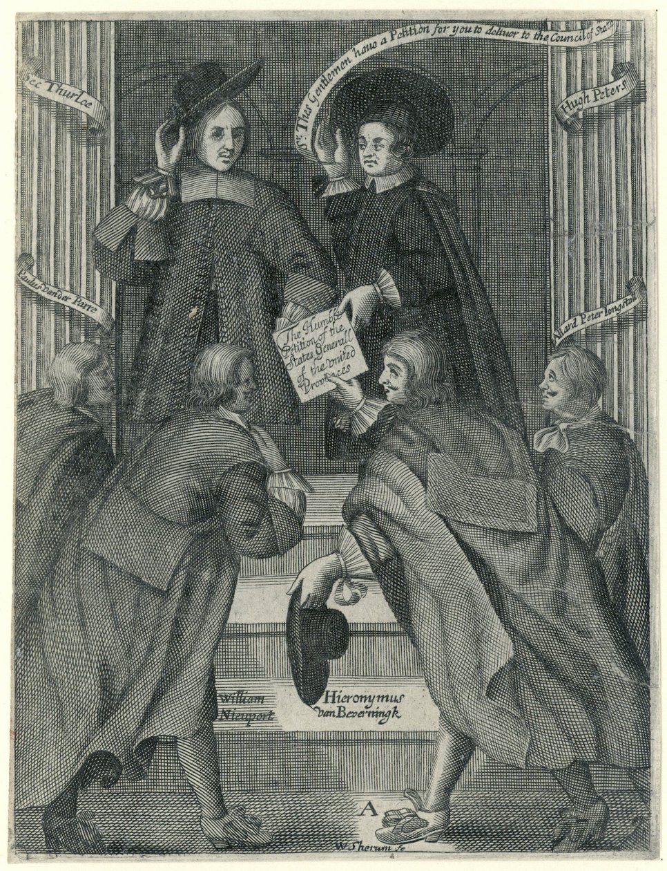 Presenterer en begjæring til den engelske utenriksministeren, ca. 1654 av William Sherwin