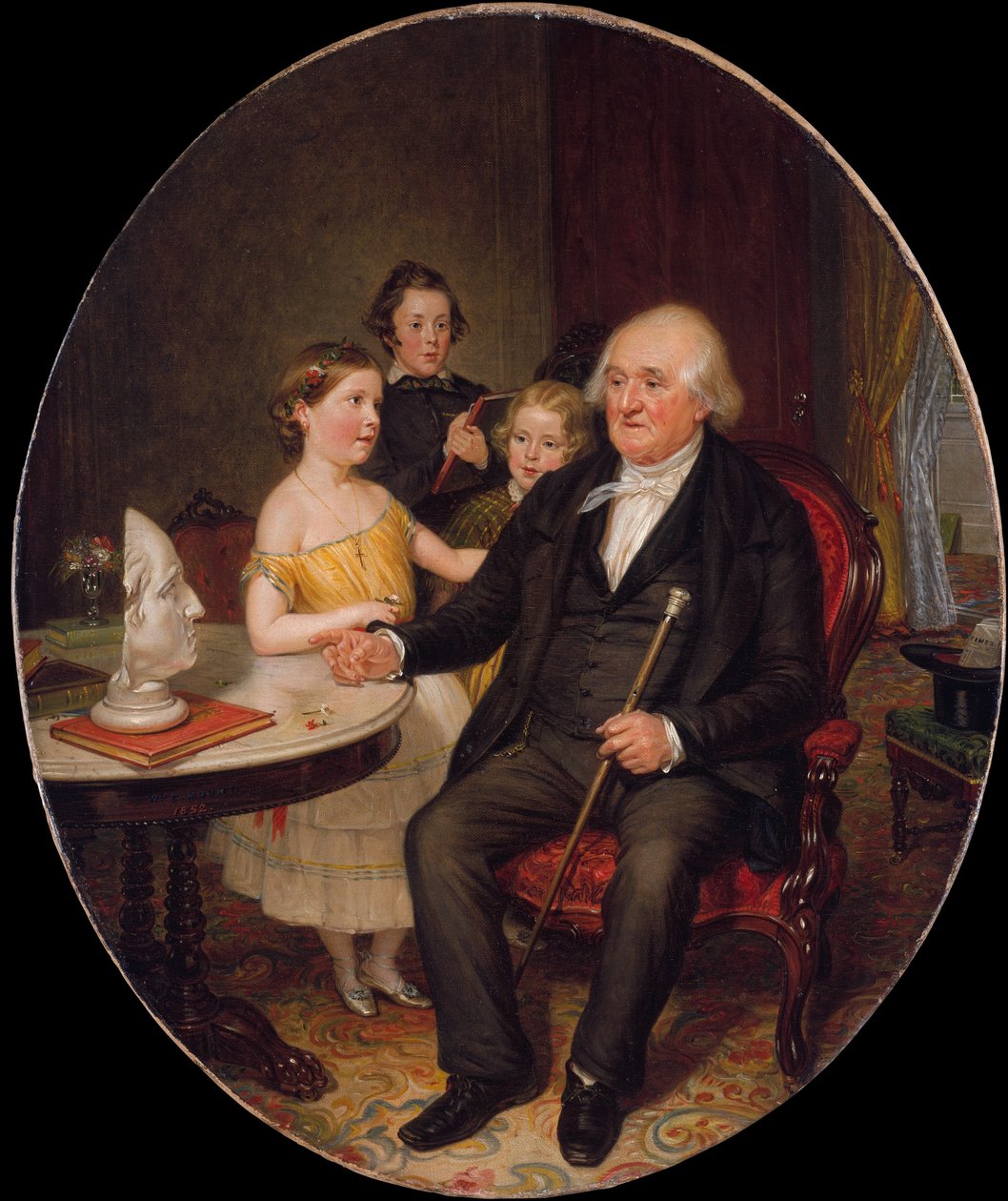 Oldefars fortelling om revolusjonen - Et portrett av pastor Zachariah Greene, 1852. av William Sidney Mount