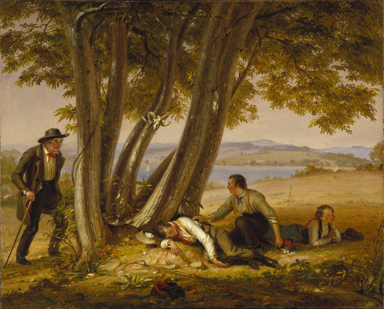 Spille skulk eller gutter fanget i lur på et felt av William Sidney Mount